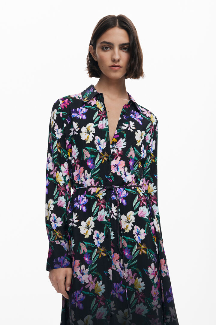 Robe chemise à fleurs dégradées | Desigual