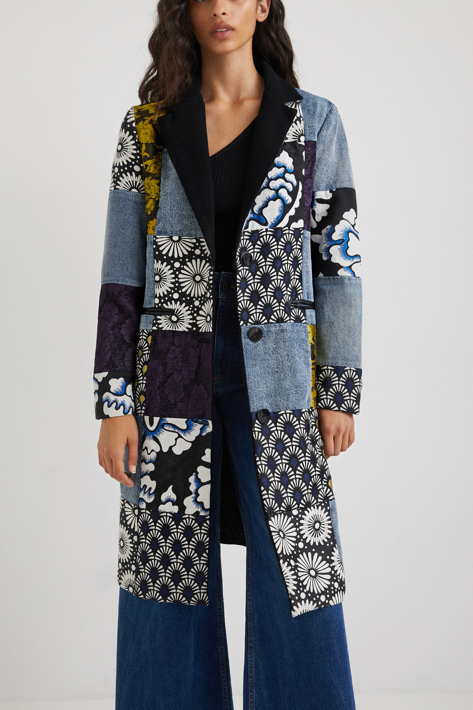 Desigual patchwork outlet coat
