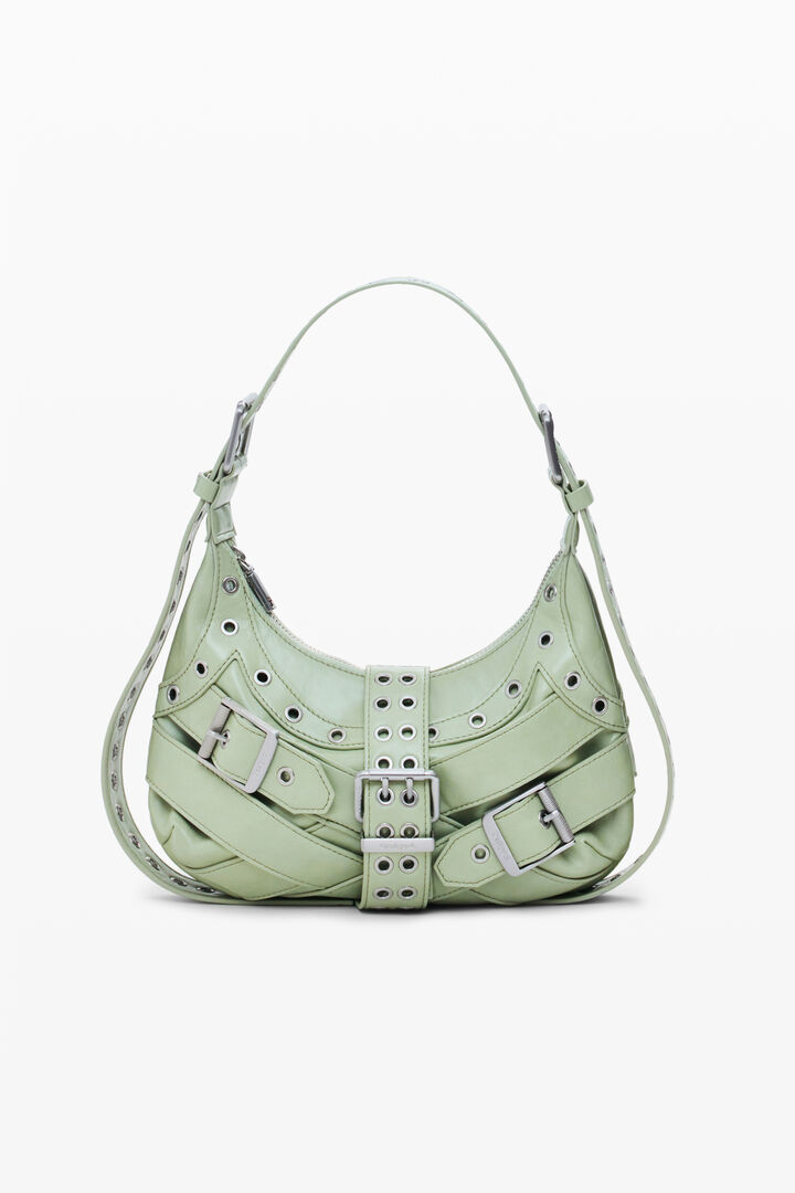 Bolso efecto piel hebillas mediano
