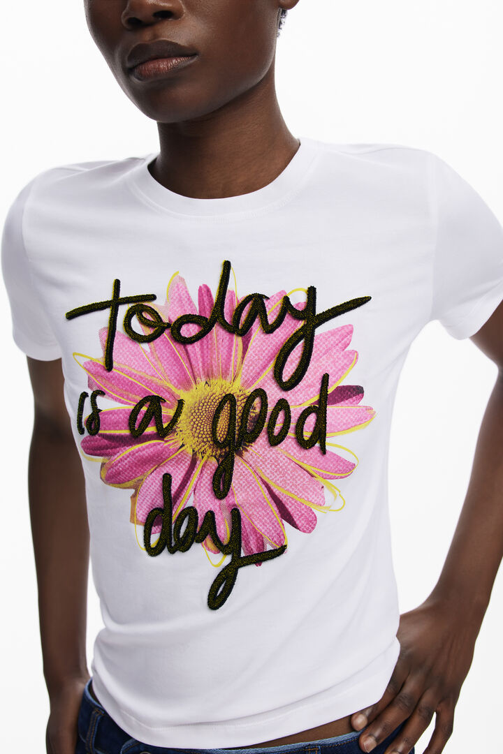 Kurzarm-T-Shirt mit Blumenmuster | Desigual