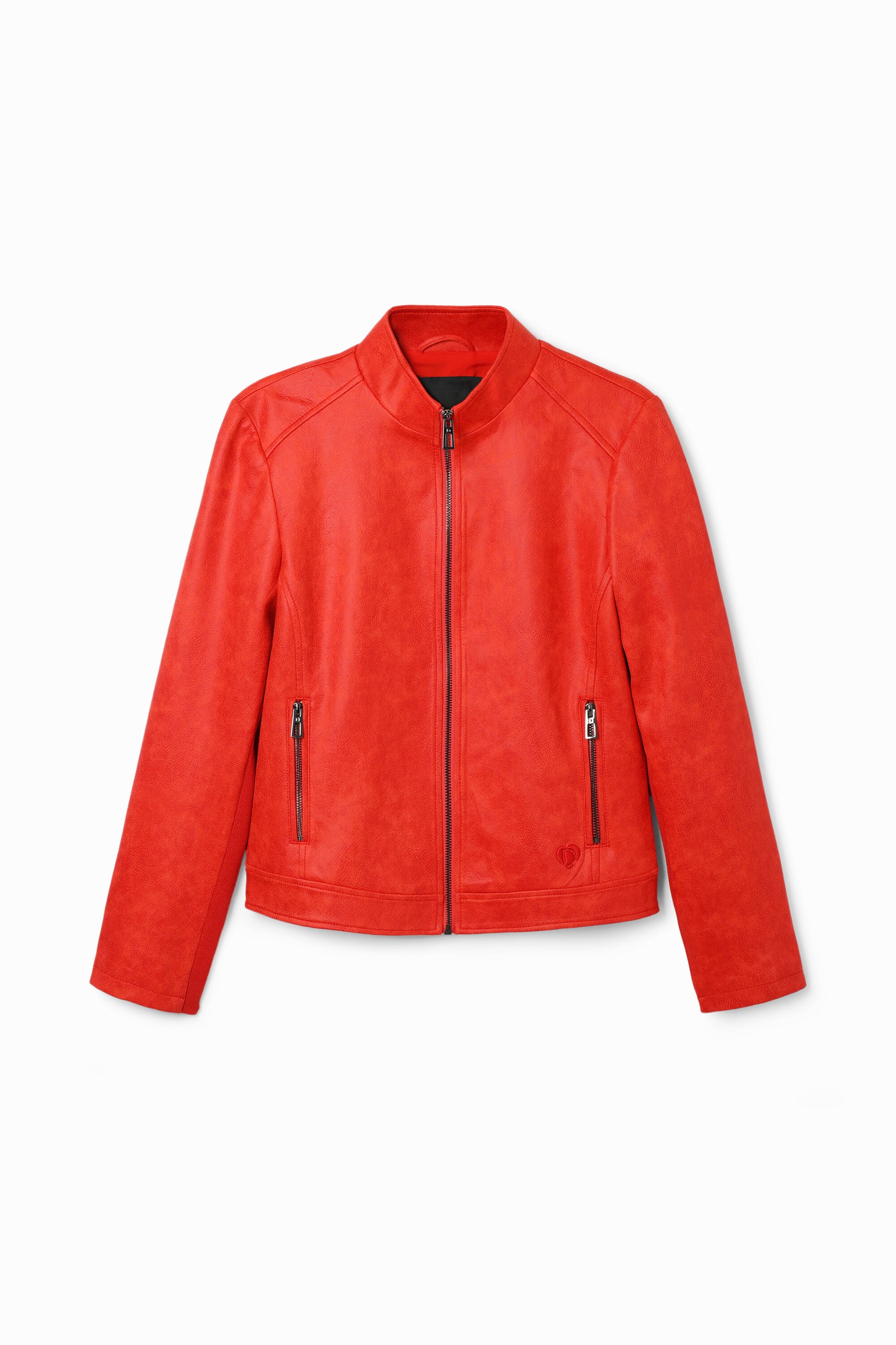 Desigual, Schmale Bikerjacke, Polyester, Rot, L
