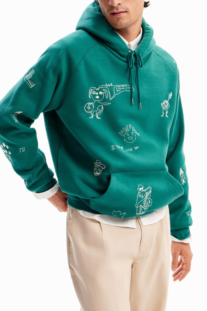Embroidered hoodie | Desigual