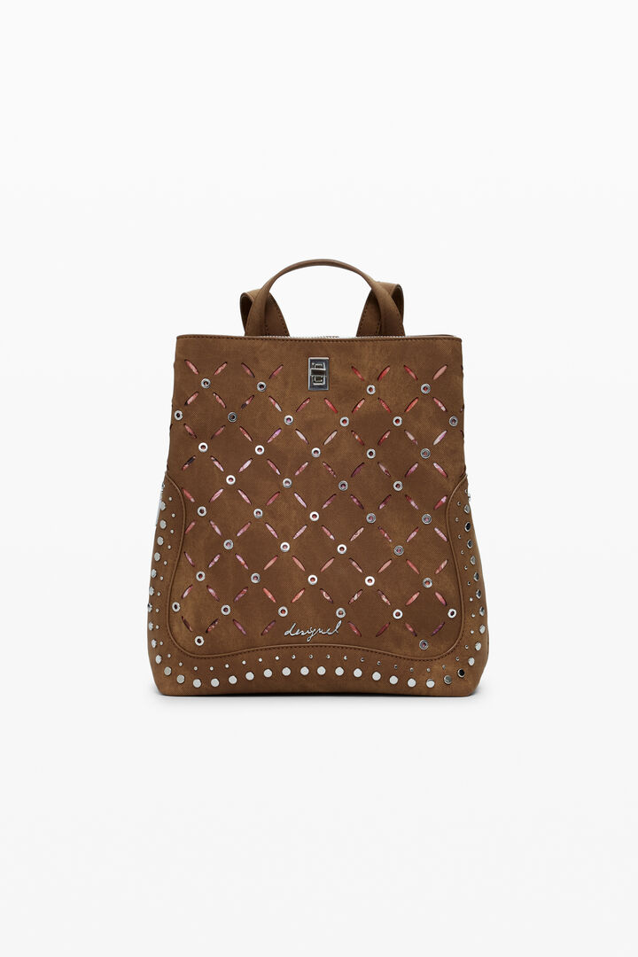 Small perforated backpack with studs