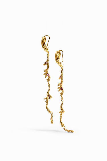 Zalio long gold plated earrings | Desigual