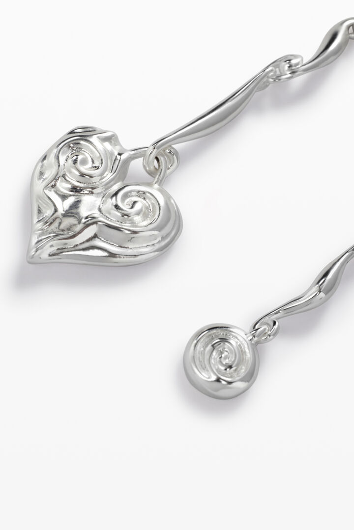 Asymmetric heart earrings gold-plated Zalio | Desigual