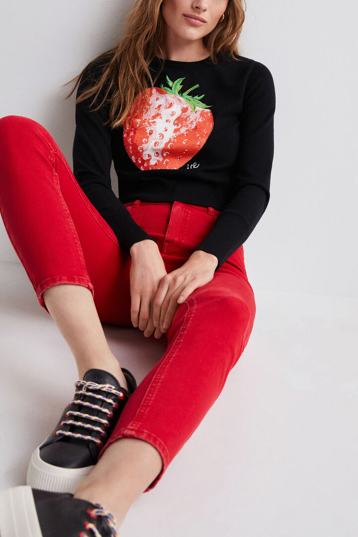 Cropped strawberry jumper | Desigual