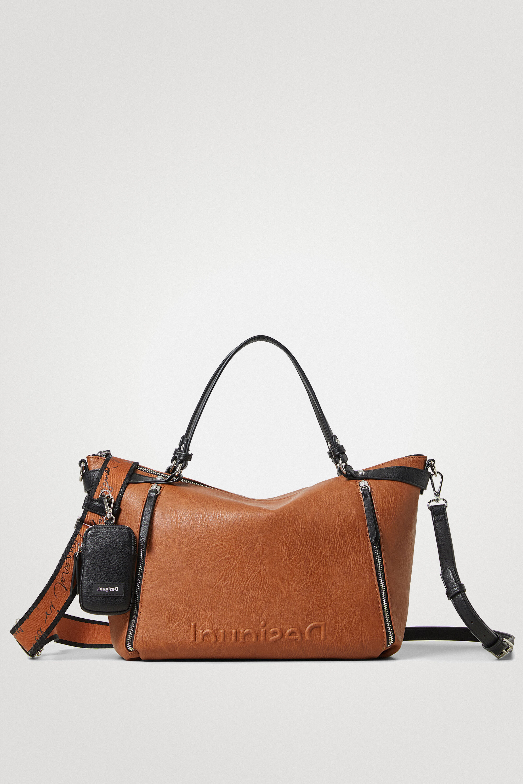 Bolso mano grande color plano Desigual