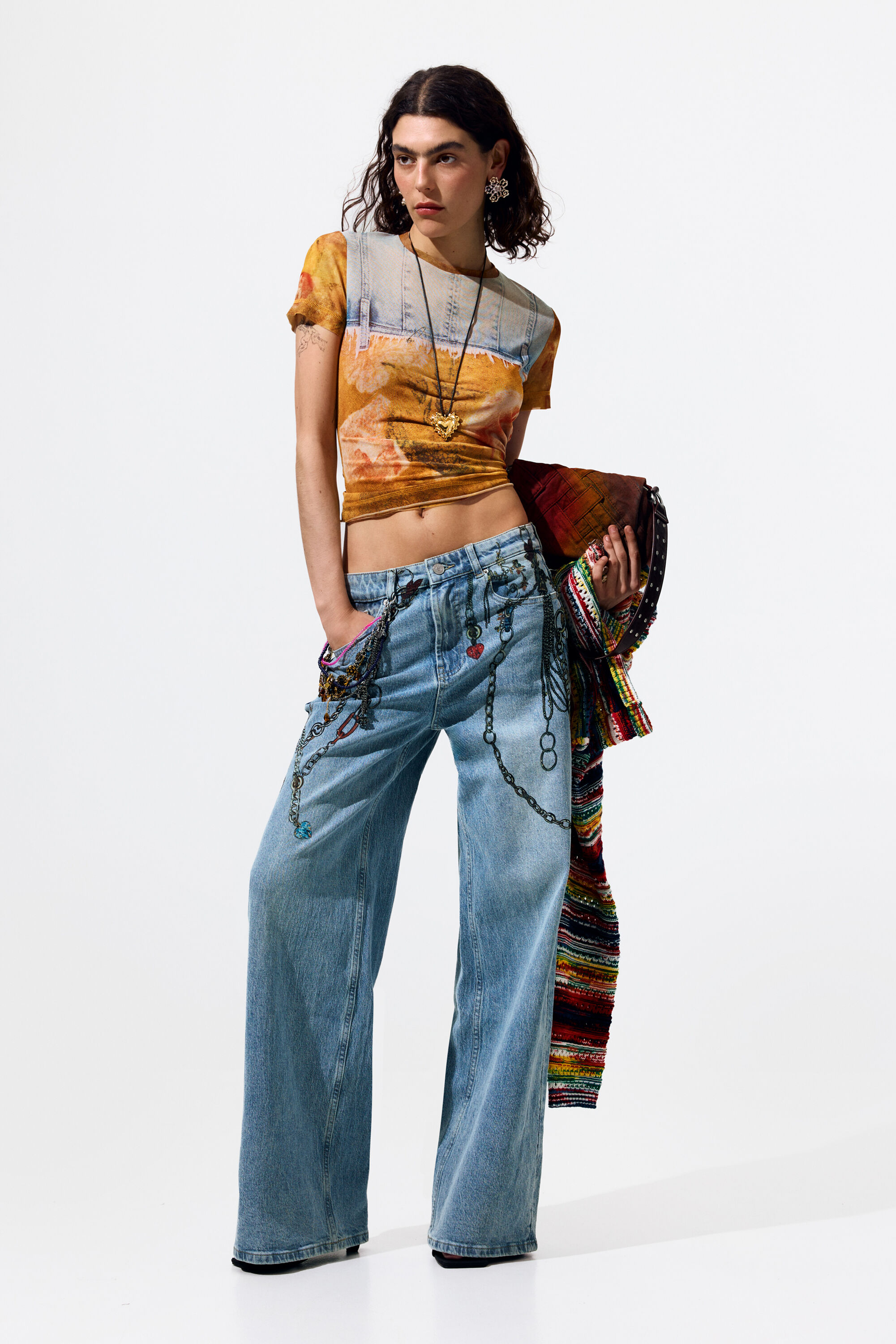 Desigual, jeanshose ketten, Damen, Baumwolle, Blau, 40