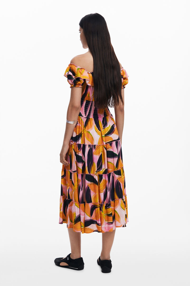 Bardot dress with ruffles | Desigual