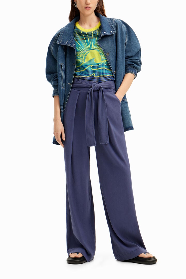 Wide-leg knit trousers | Desigual