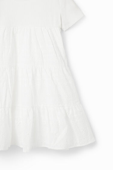 Vestit combinat brodat suís | Desigual