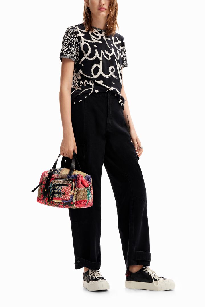 Midsize canvas patchwork bag | Desigual