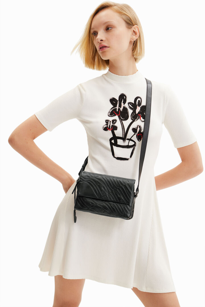 Small leather logo crossbody bag | Desigual