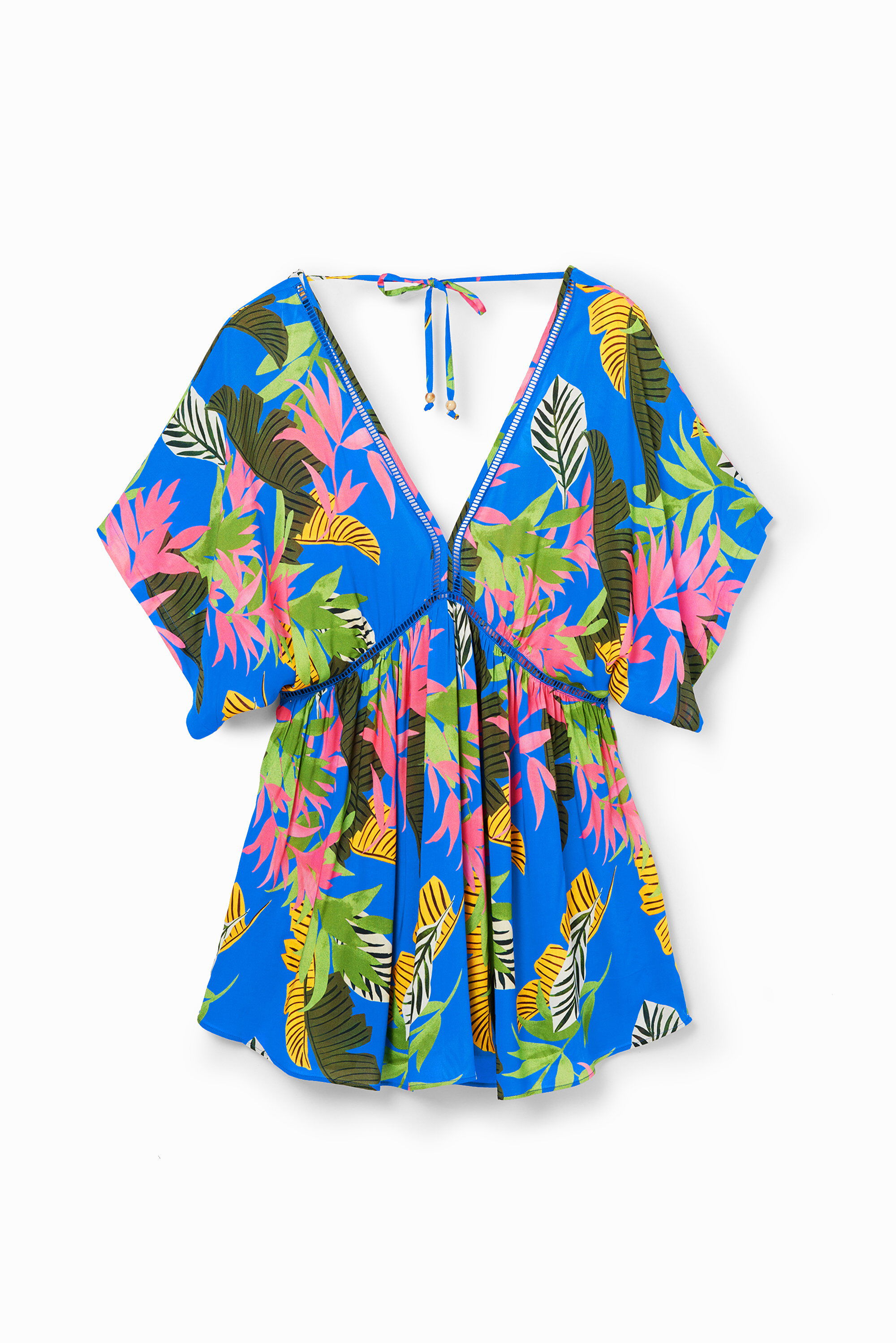 Shop Desigual Tropical Tunic Dress In Blue