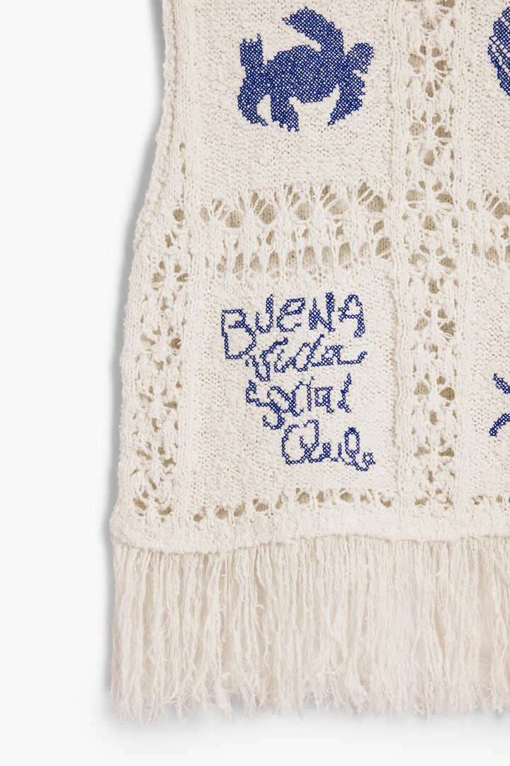 Crochet sweater with fringes | Desigual