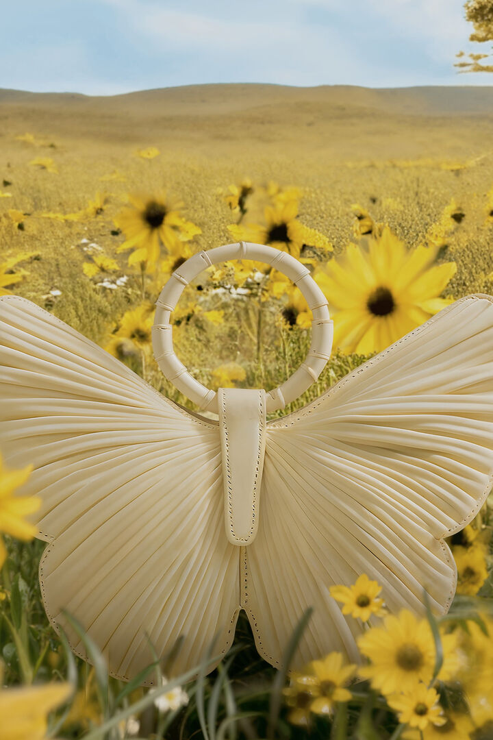 M satin butterfly bag