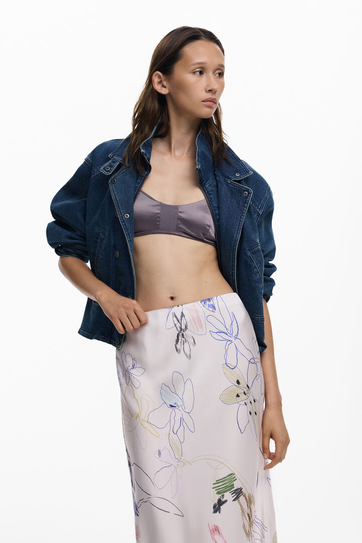 Long skirt with strokes | Desigual