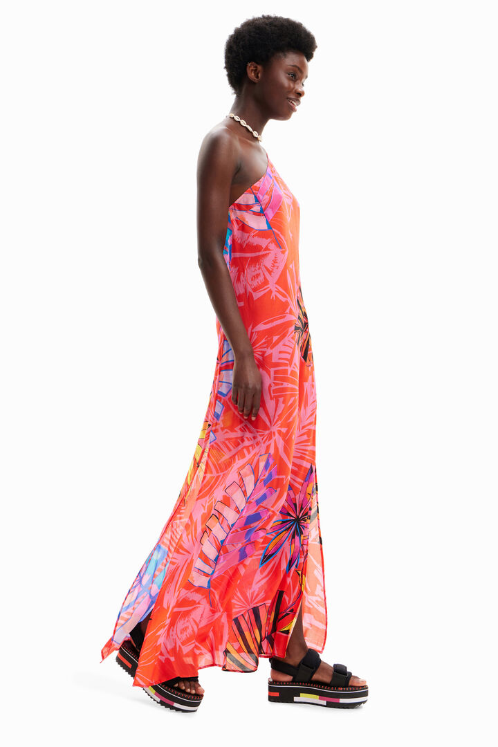 Vestido midi asimétrico tropical | Desigual