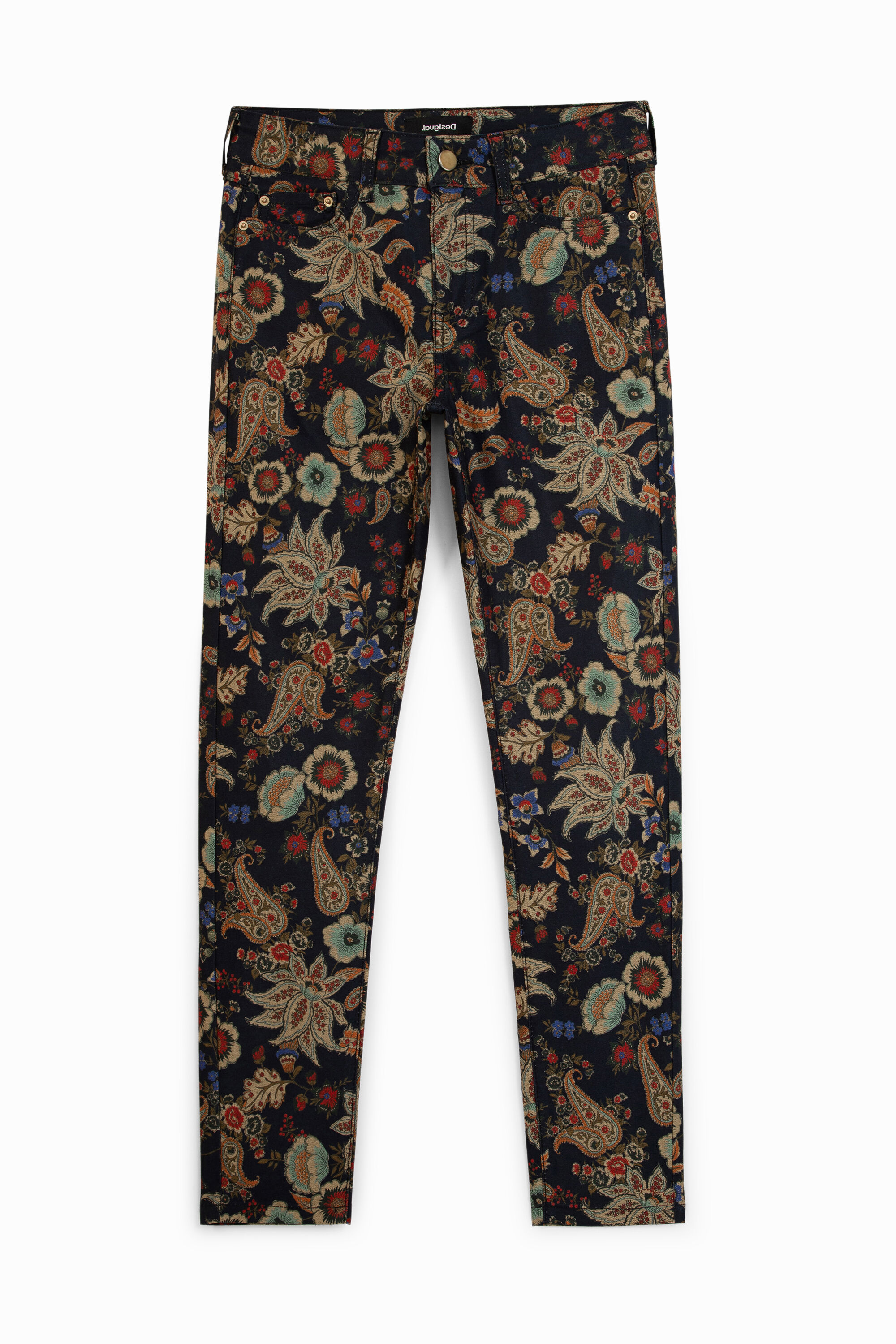 Blumige Hose im Skinny Fit
