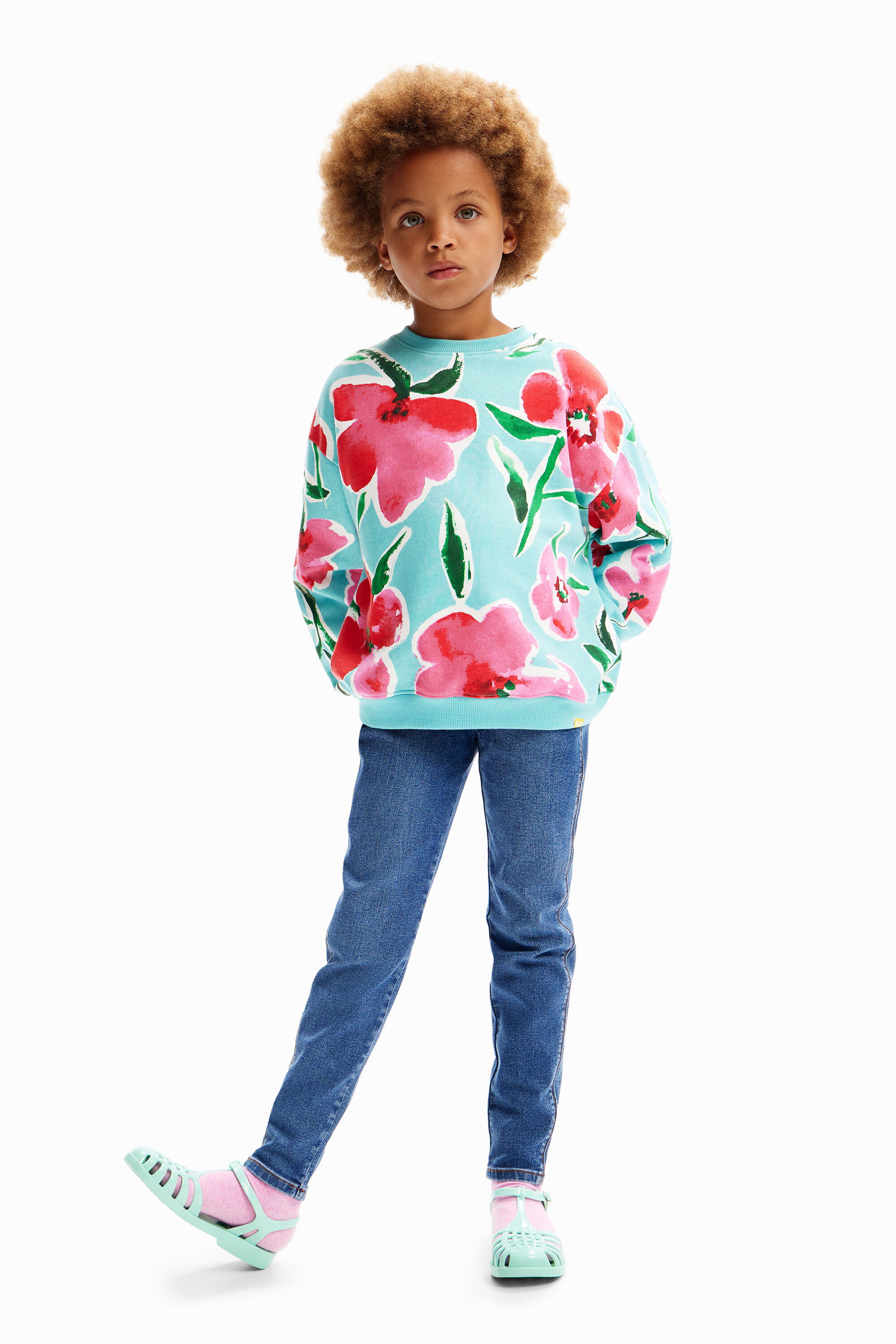 Sudadera oversize flores