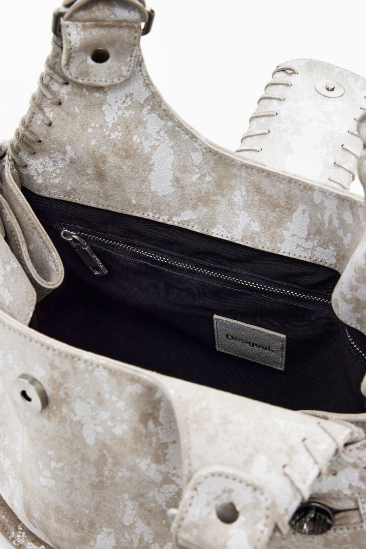 Medium woven leather bag | Desigual