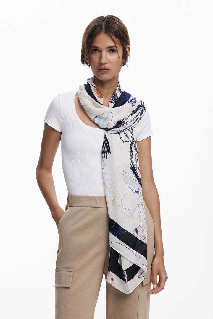 Rectangular strokes scarf | Desigual