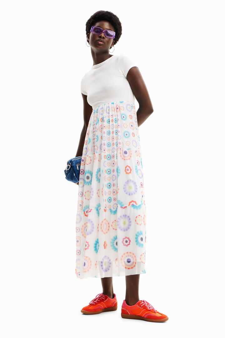 Geometric combination midi dress | Desigual