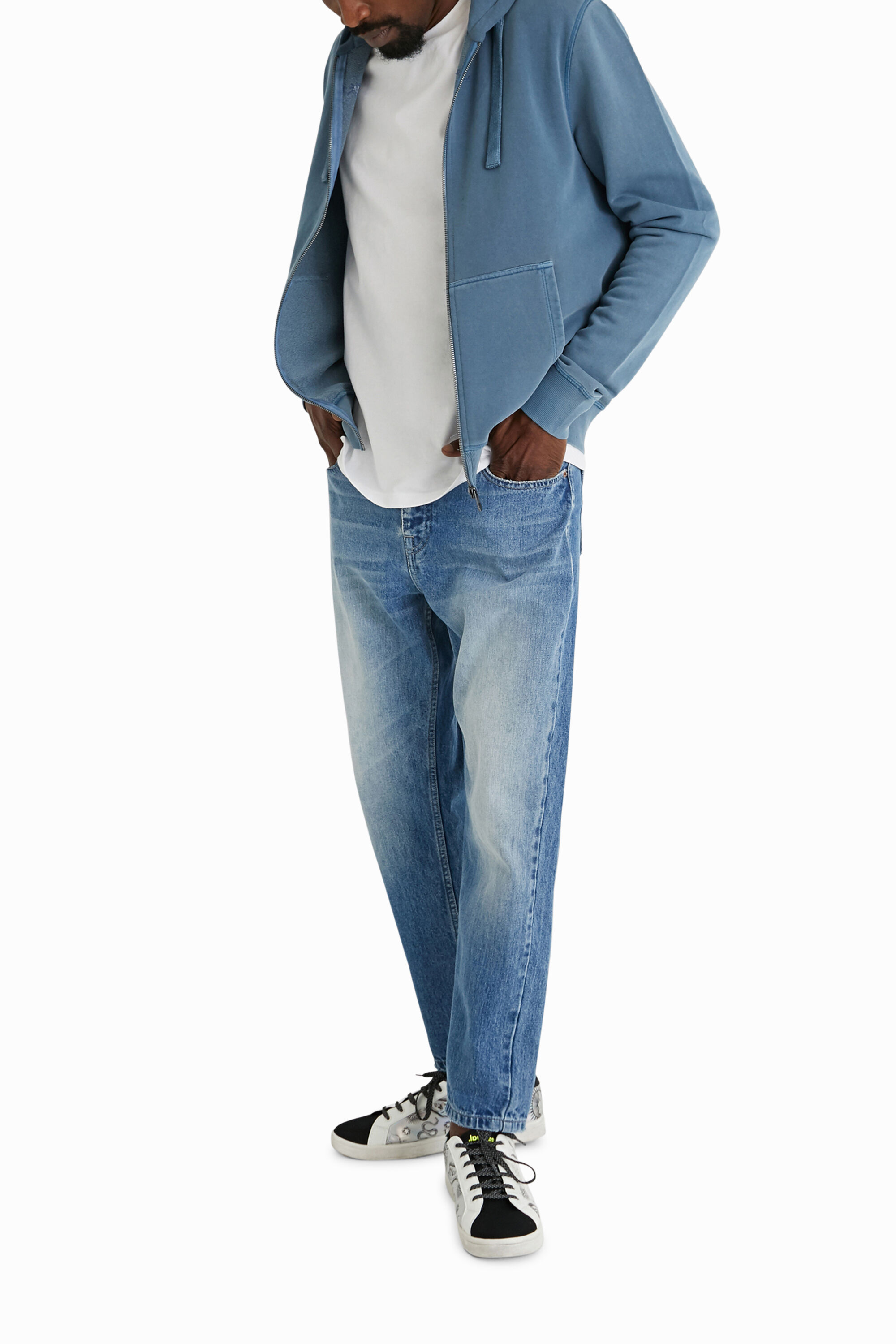sweatshirt and blazer