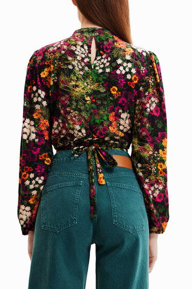 Blouse courte fleurie convertible | Desigual