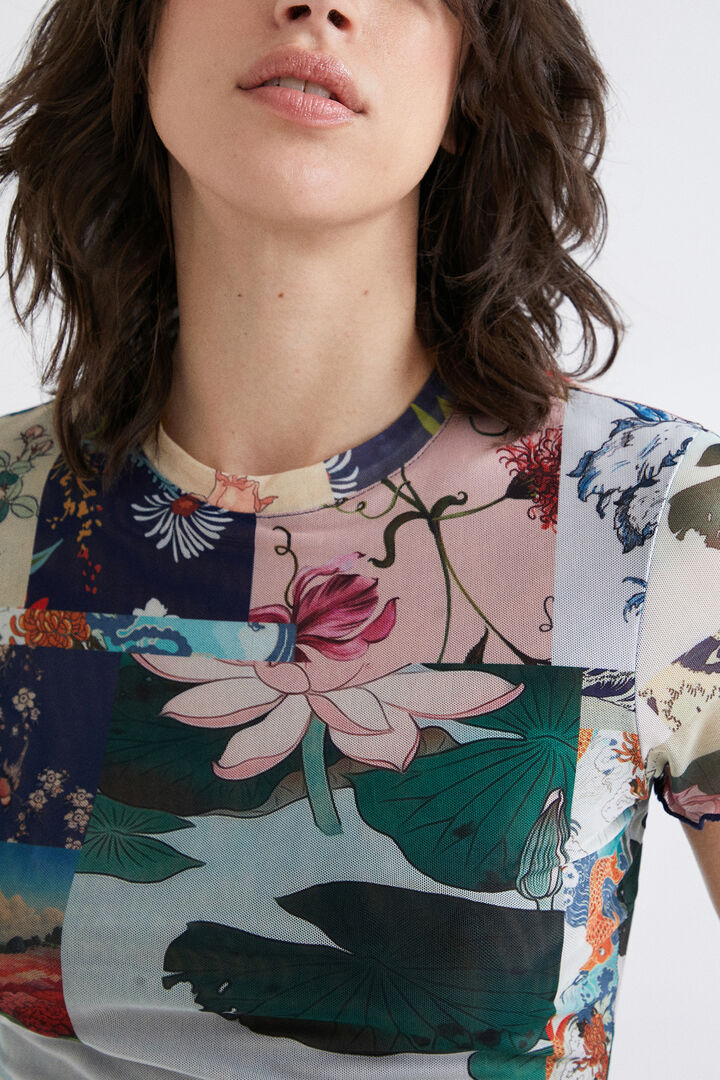 Slim Asian patchwork T-shirt | Desigual