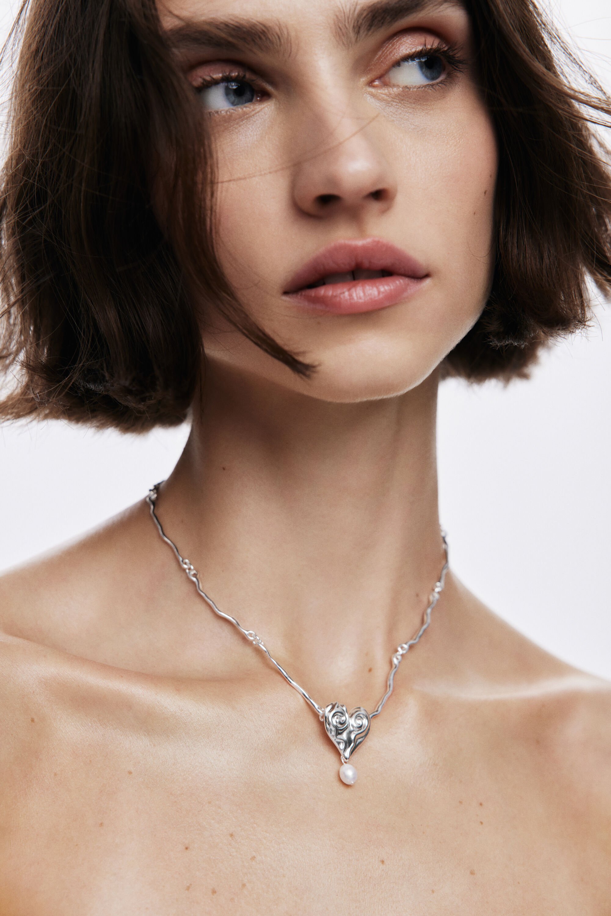 Desigual Zalio silver-plated pearl pendant
