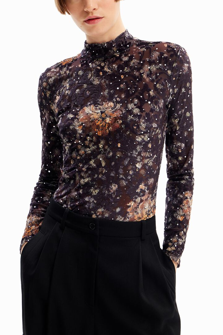 Long-sleeve floral T-shirt | Desigual