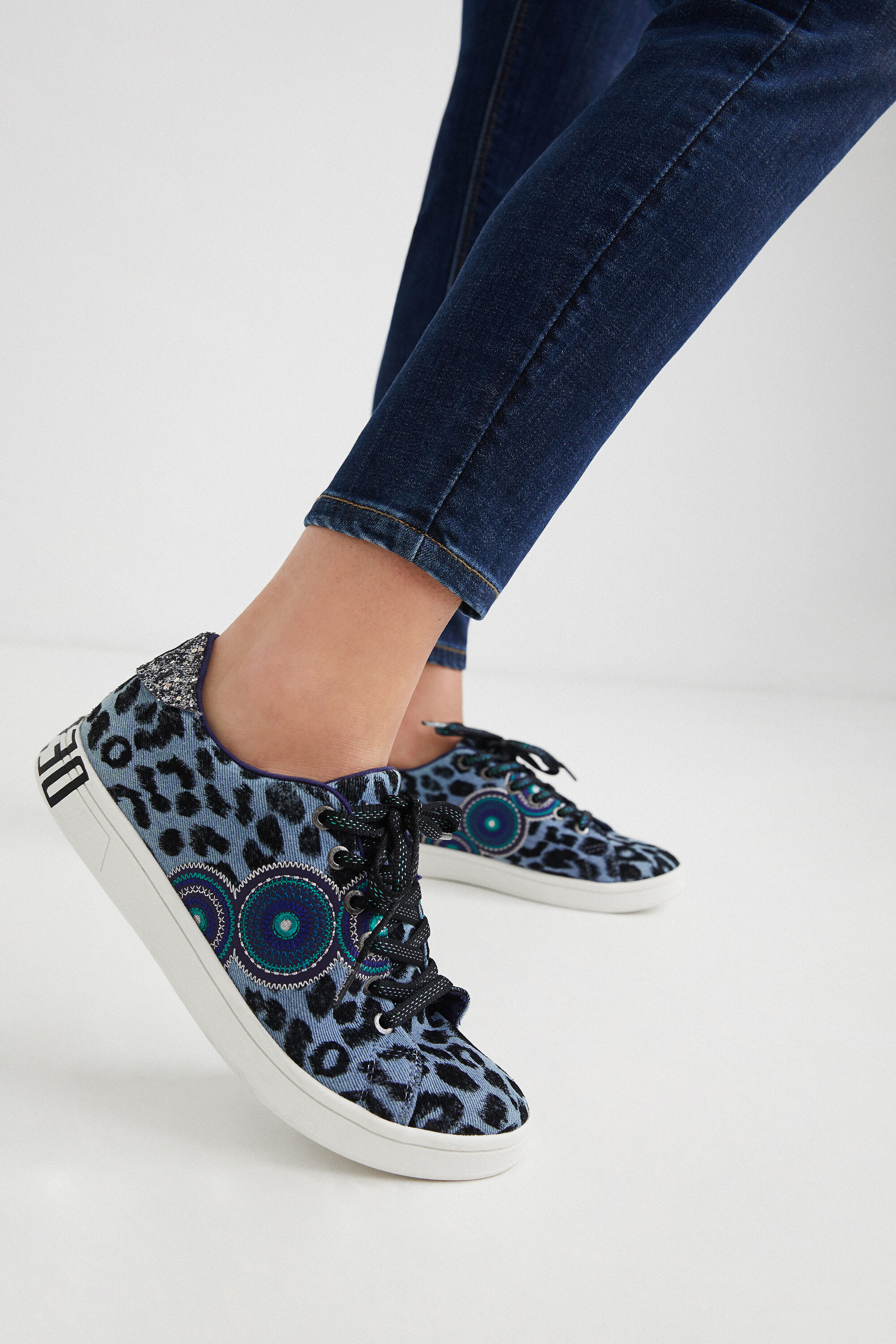 見事な Street Desigual.com | glitter and leopard sneakers 27.0cm