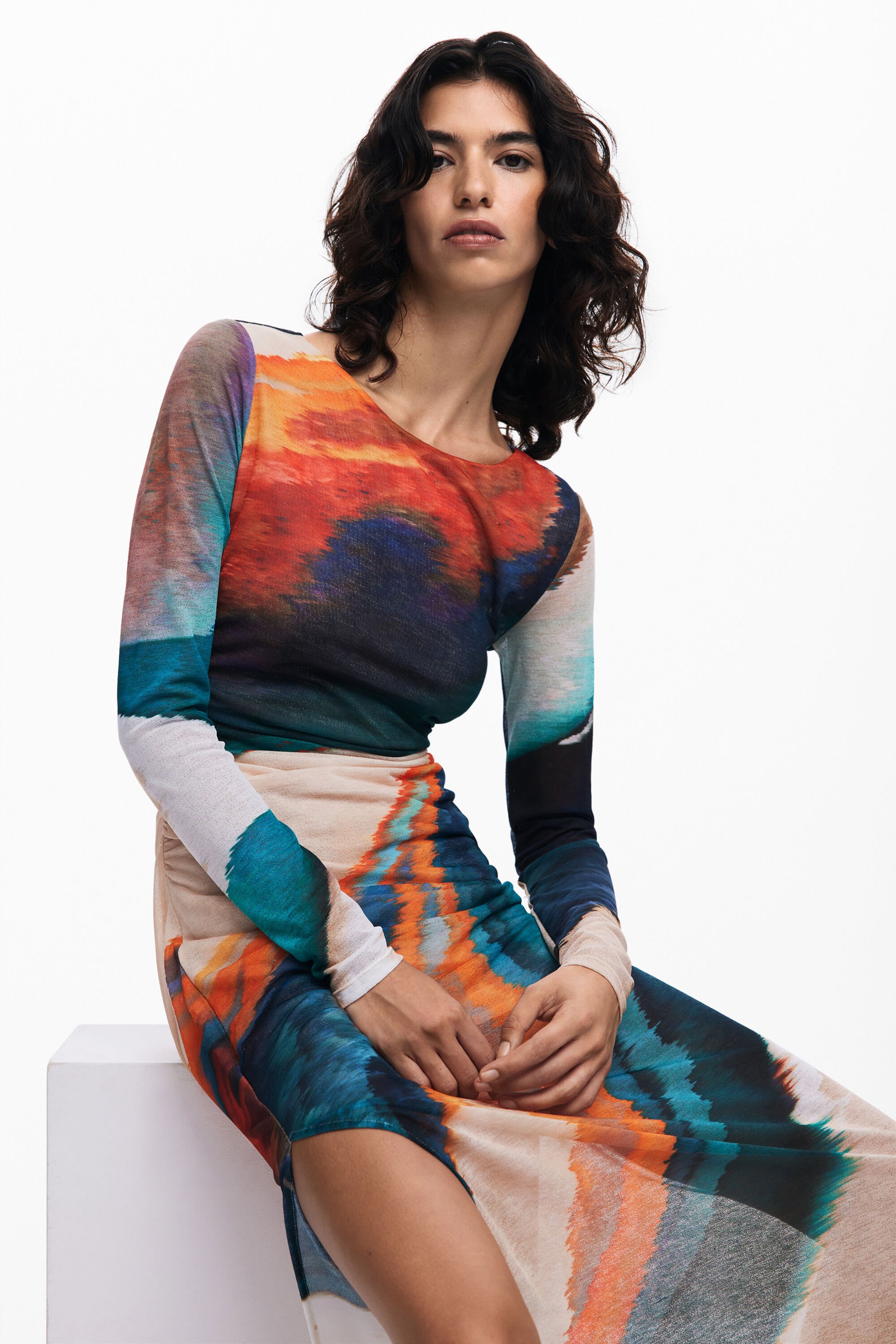 DESIGUAL - デシグアル Desigual ワンピース ニット プリーツ