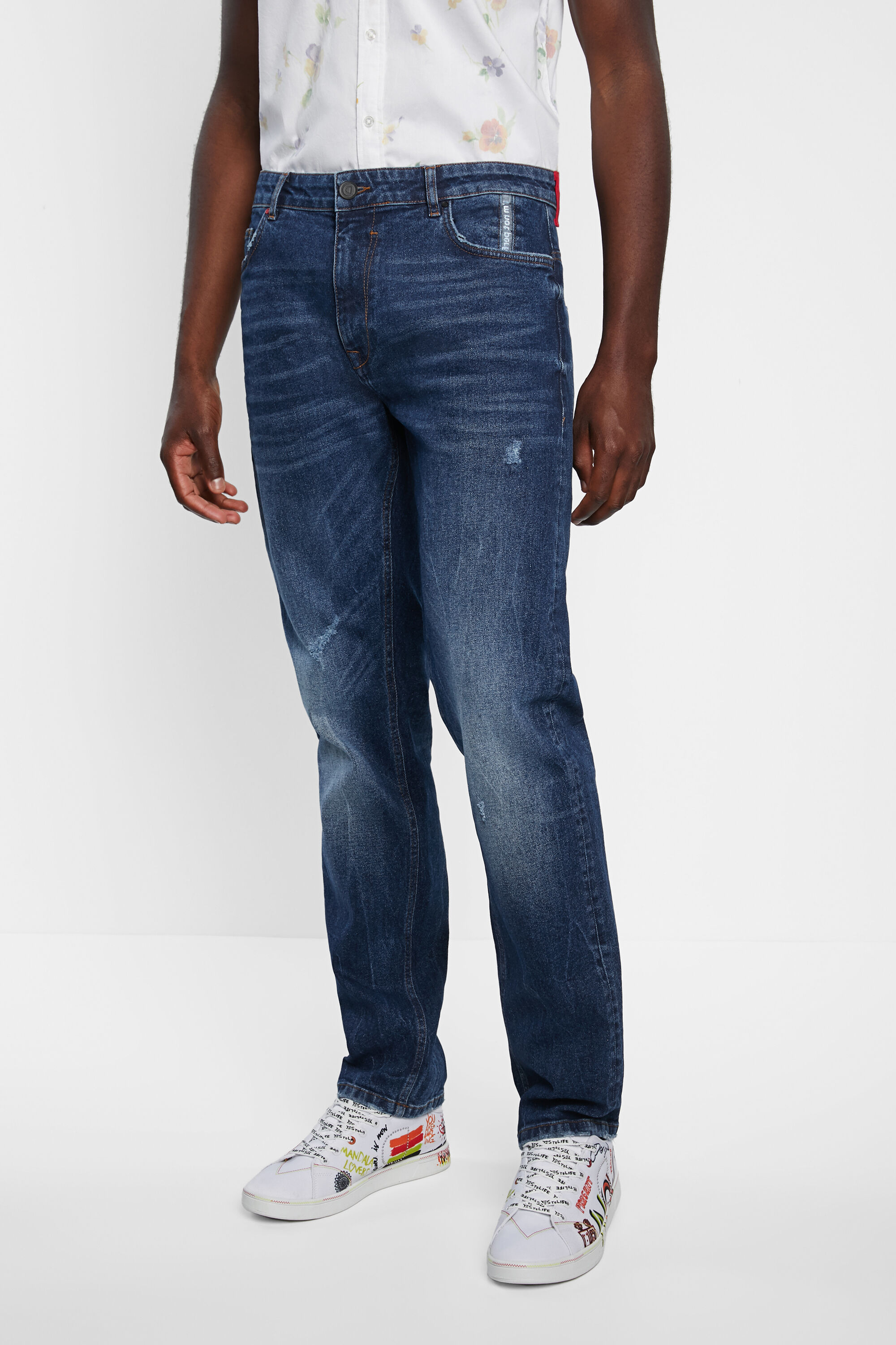 Shop Desigual Long Jeans In Blue