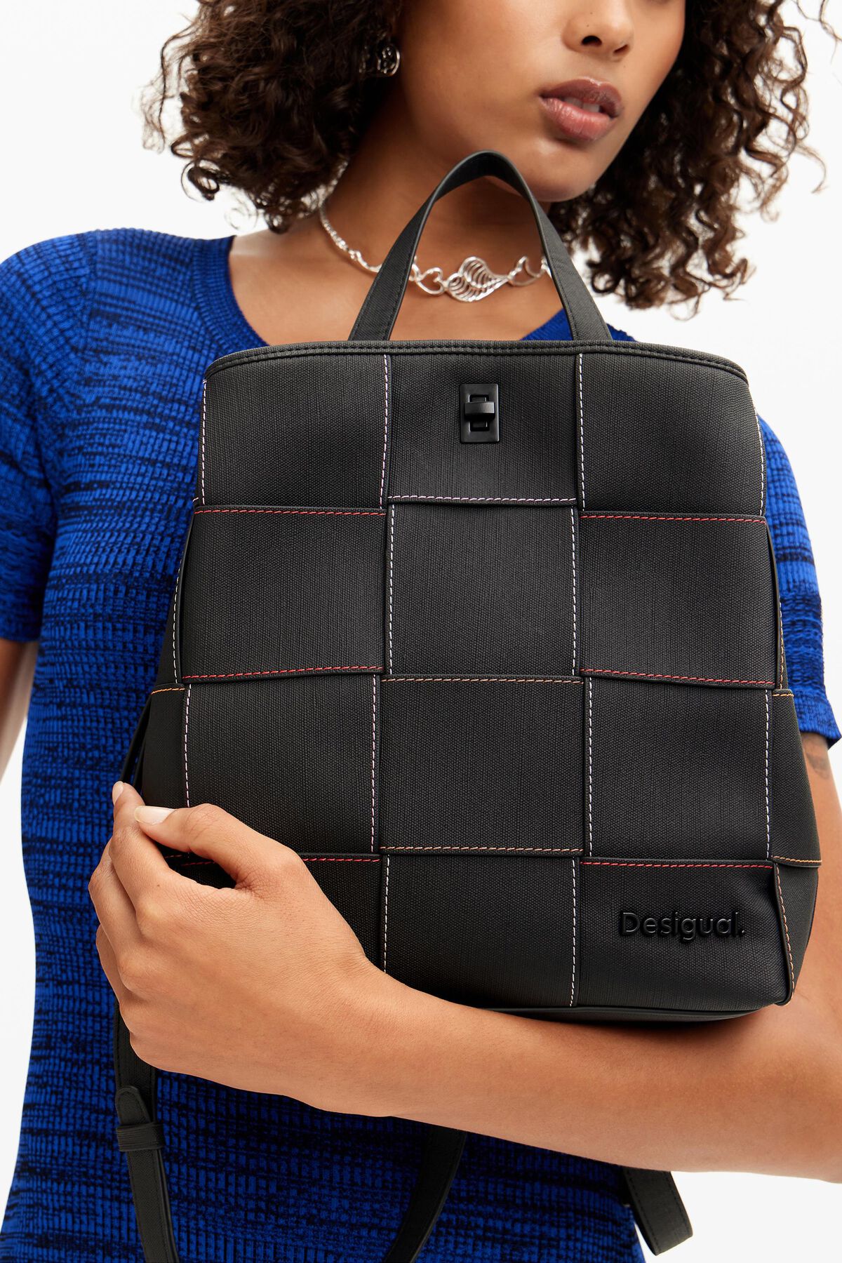 Desigual Faux Leather Effect Braided Backpack Desigual Women main image 2