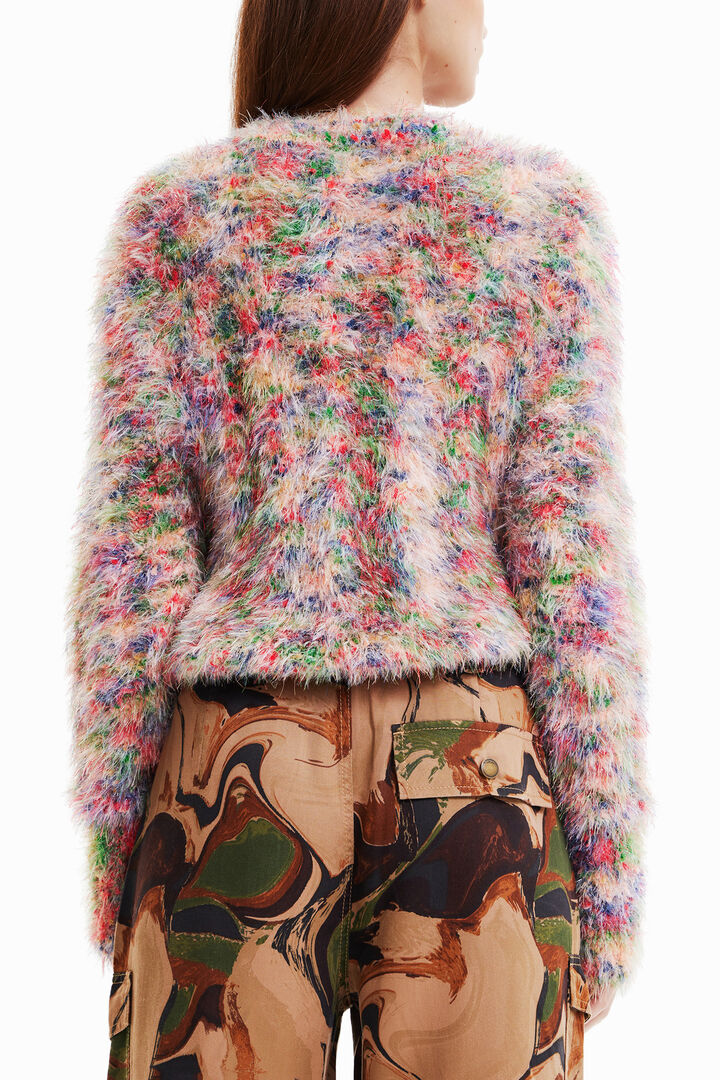 Multicoloured fur-effect jumper | Desigual