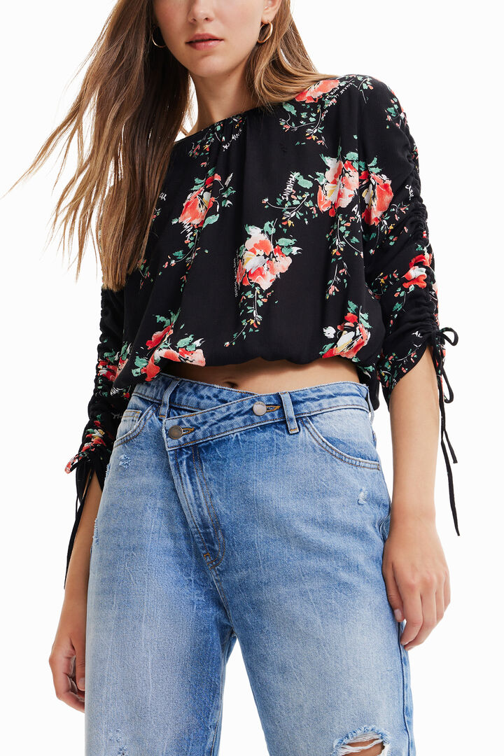 Gebloemde blouse met verstelbare mouwen | Desigual