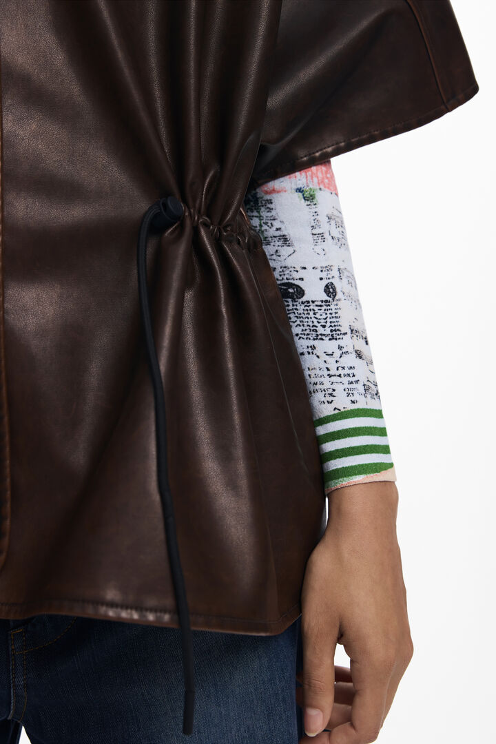 Poncho effet cuir | Desigual