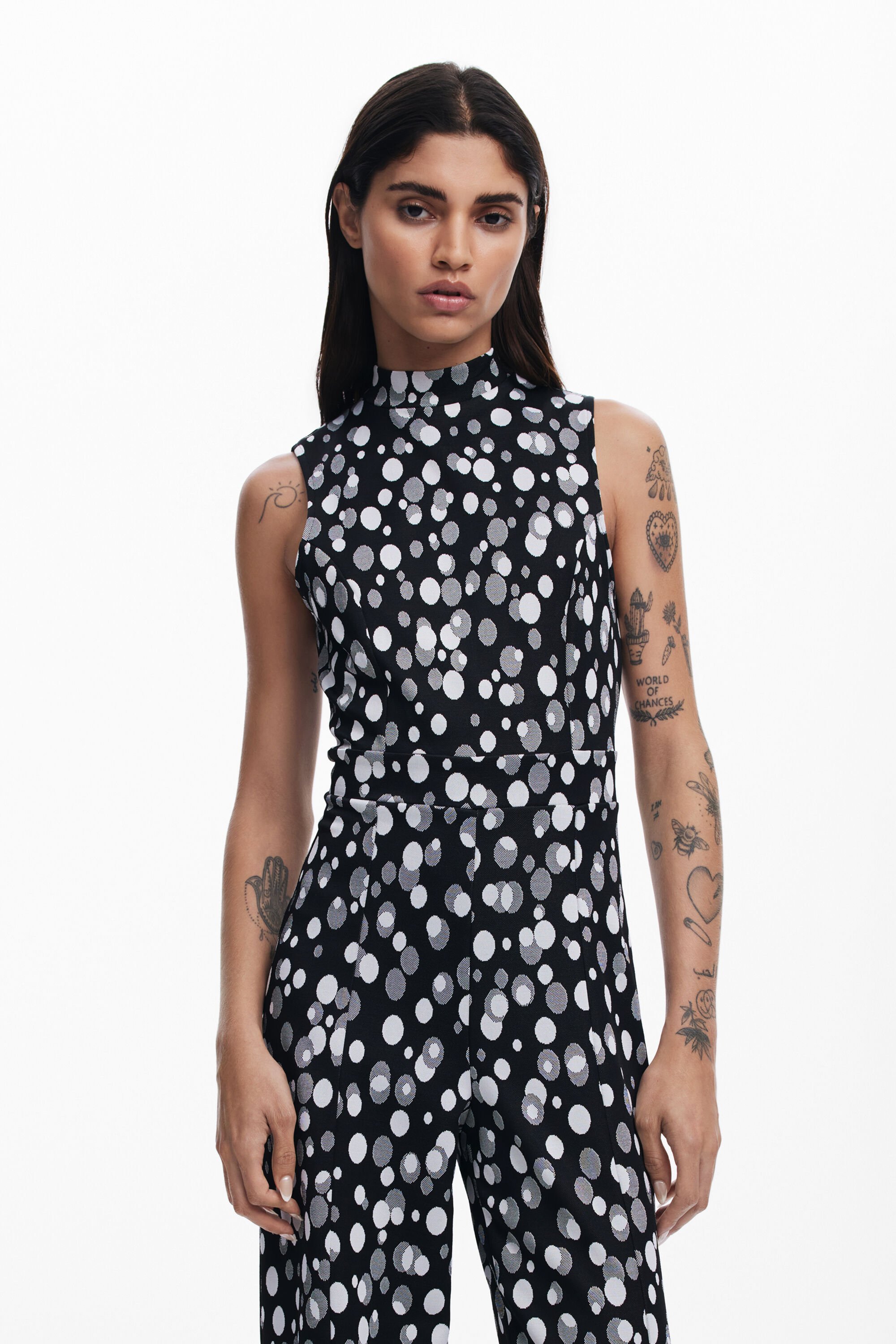 Desigual Sleeveless Jumpsuit In Black