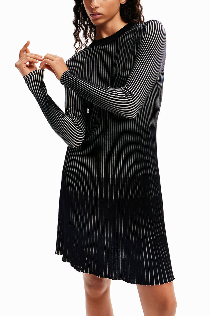 Vestido curto canelado | Desigual