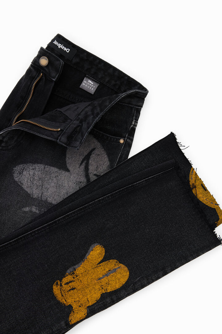 Vaqueros Straight cropped Mickey Mouse | Desigual