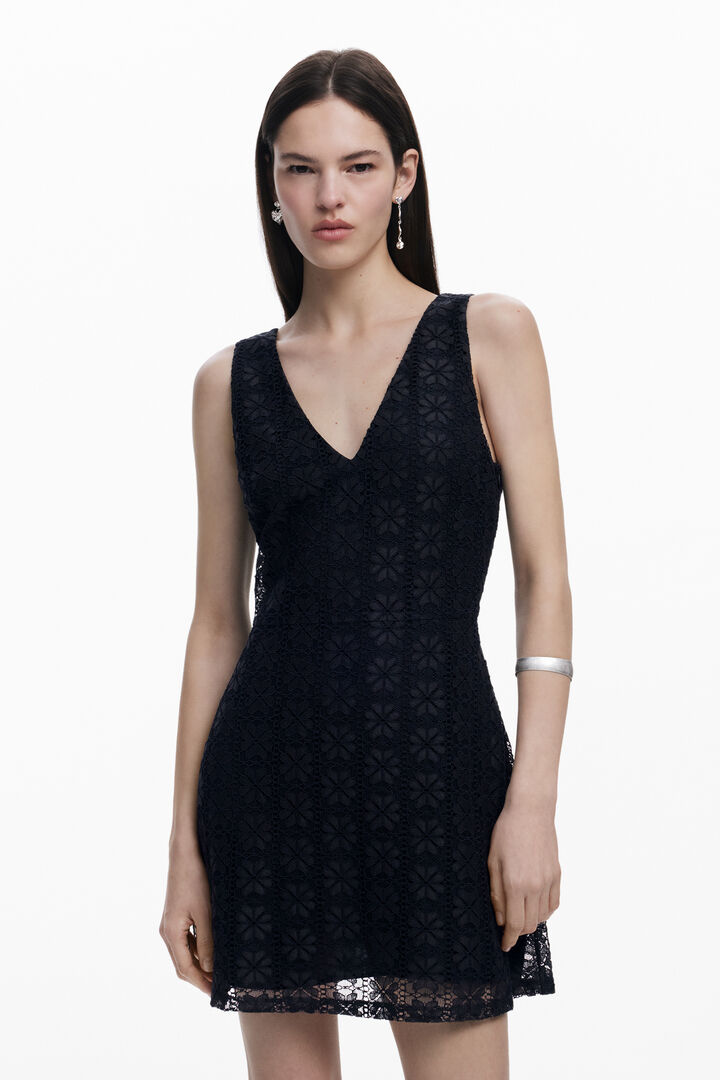 Sleeveless lace dress | Desigual