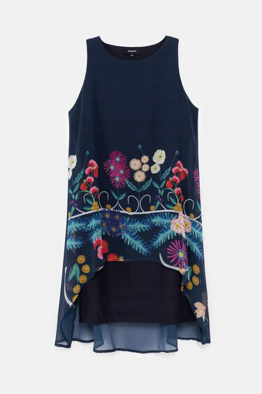 Multilayered And Floral Print Dress Desigual Com