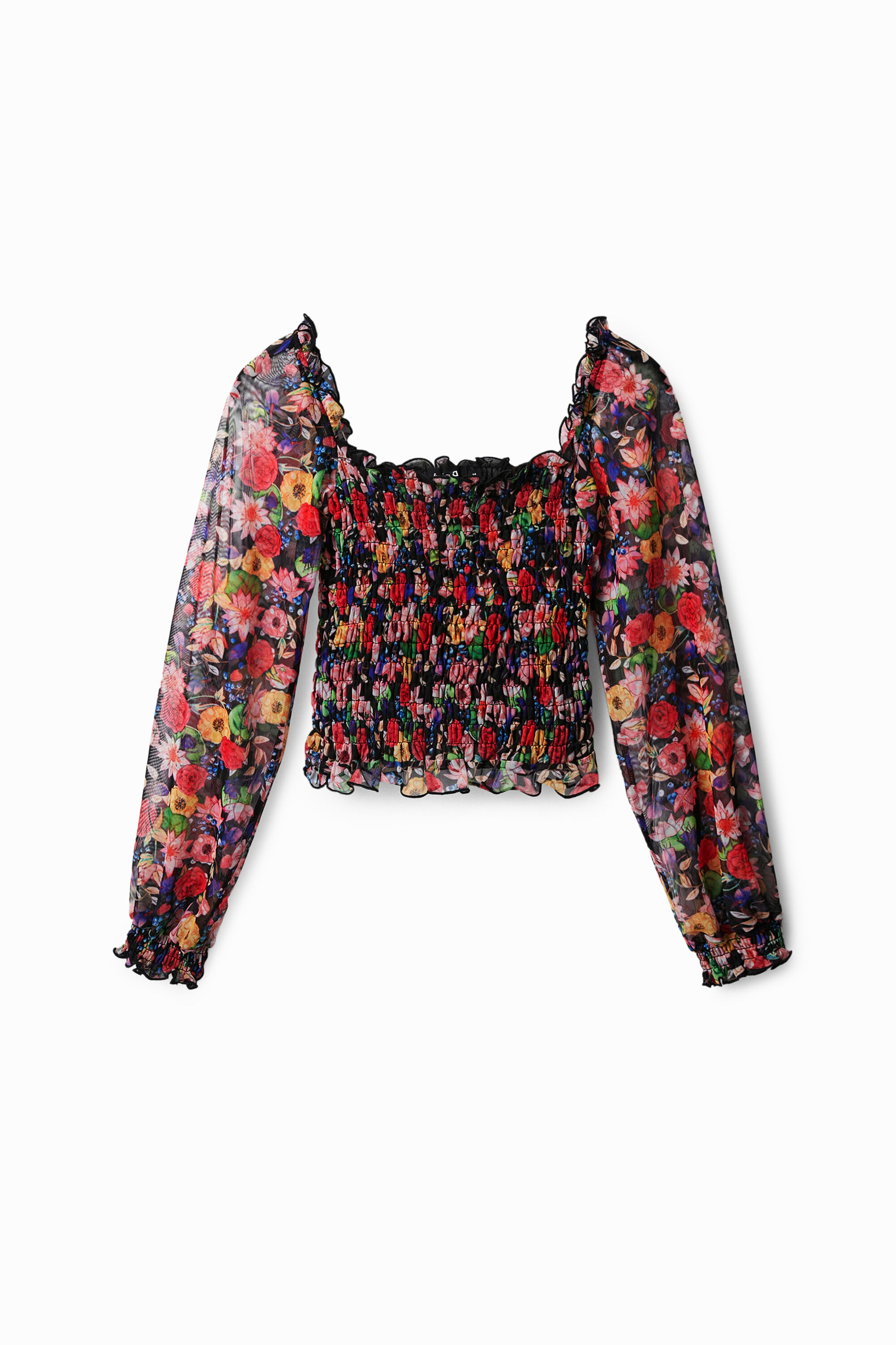 Geblümtes Tüll-Shirt