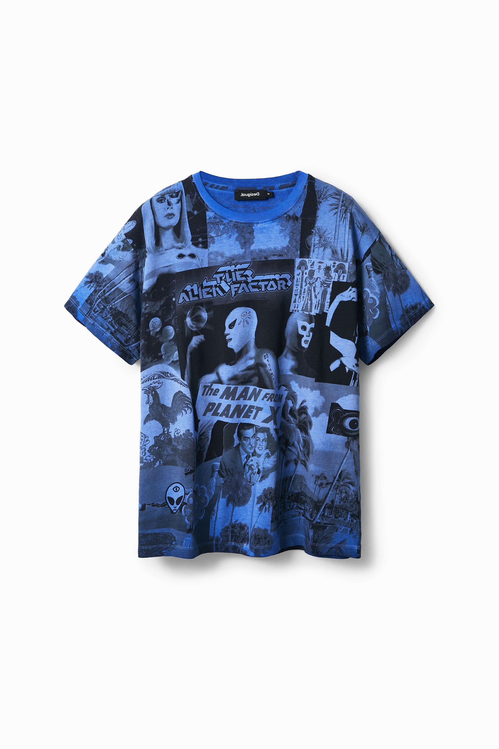 Alien collage T-shirt - BLUE - M