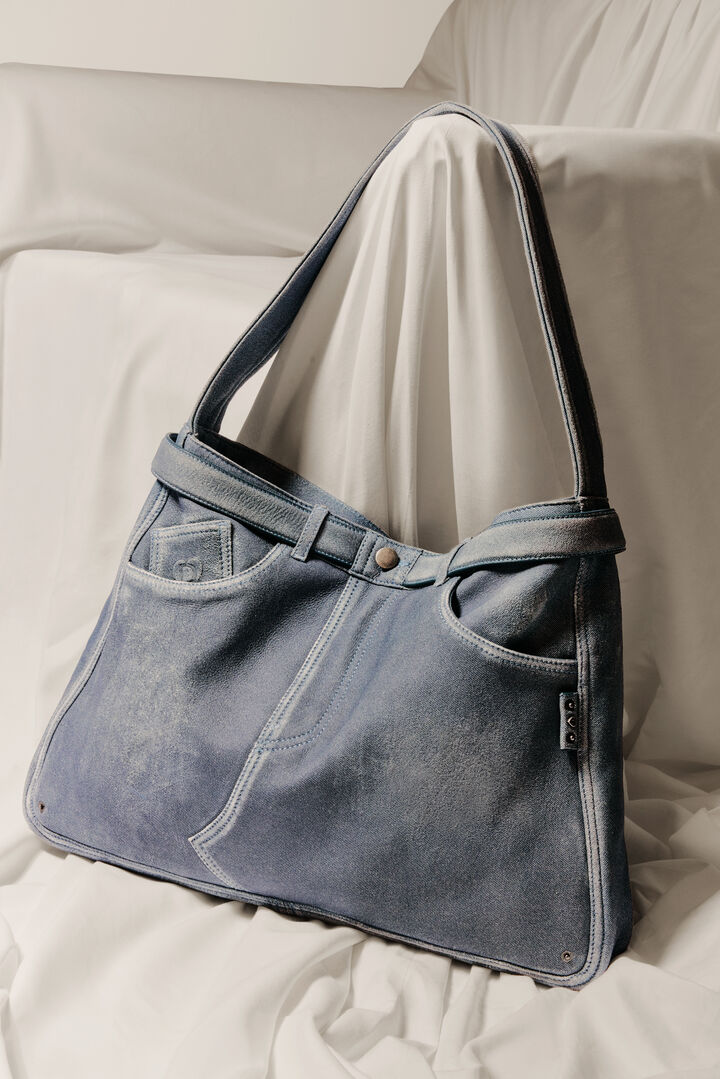 Duża torba sk&oacute;rzana denim studio