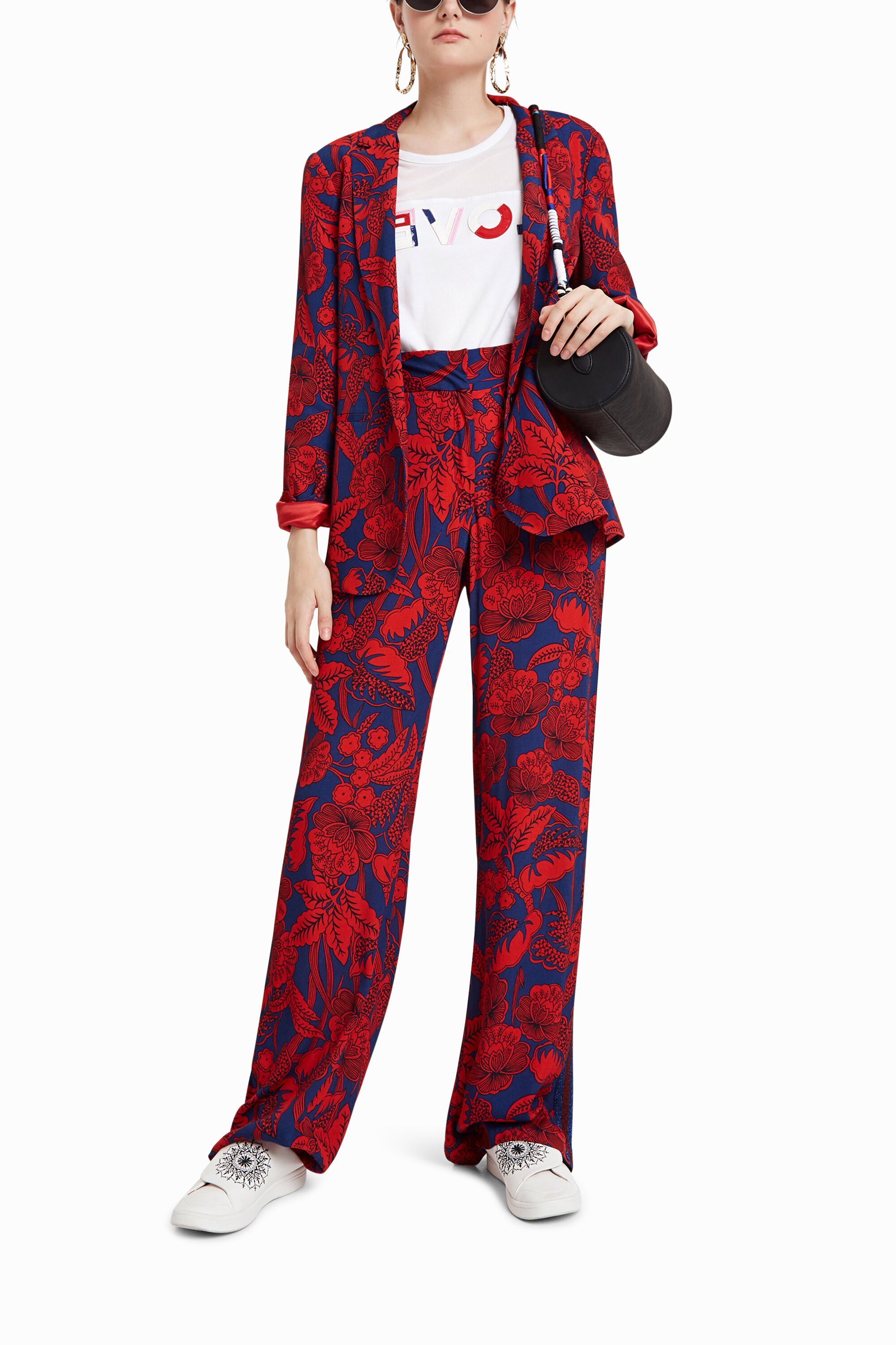 Red floral hotsell blazer womens