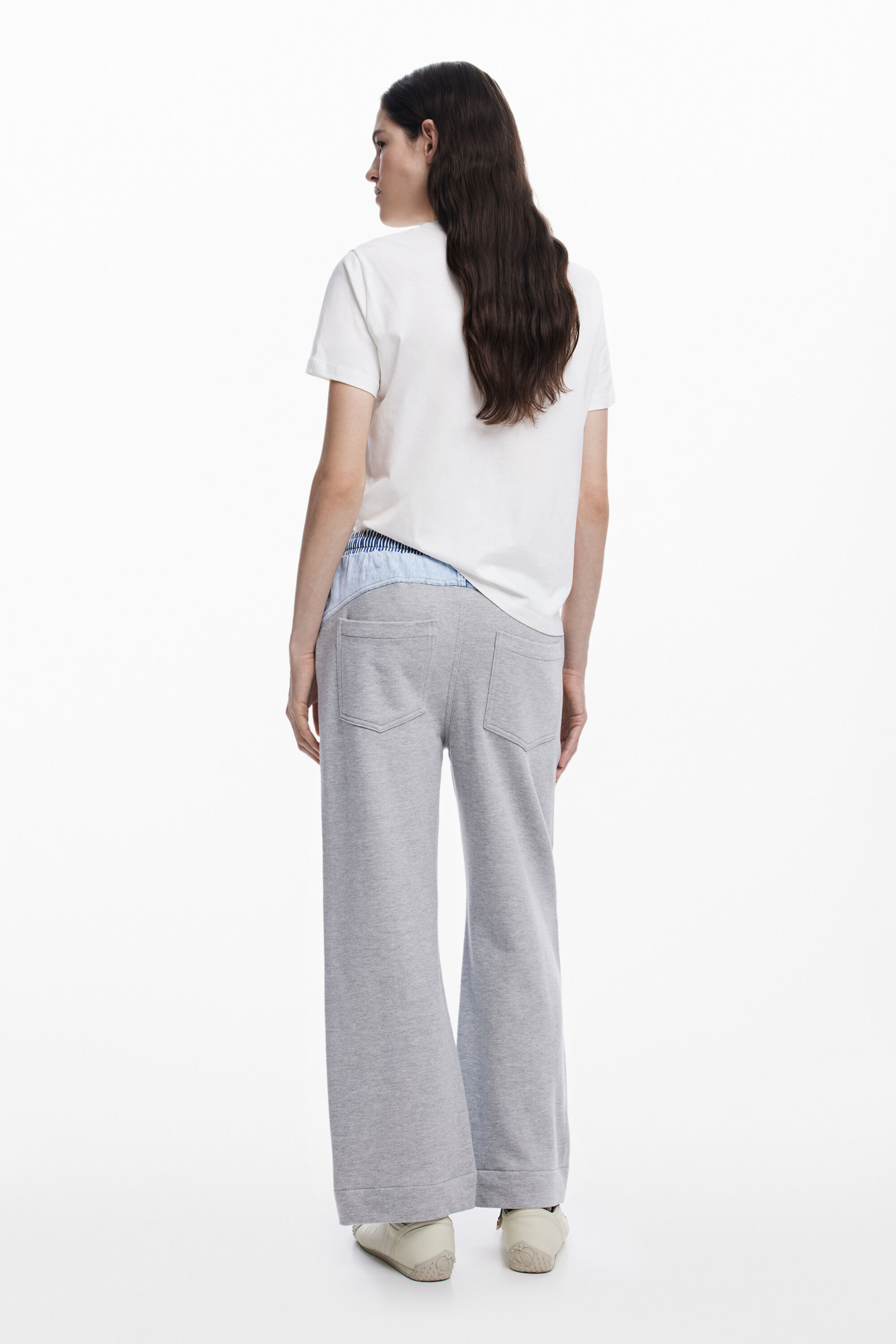 Desigual Cropped Jogger Jeans In Blue