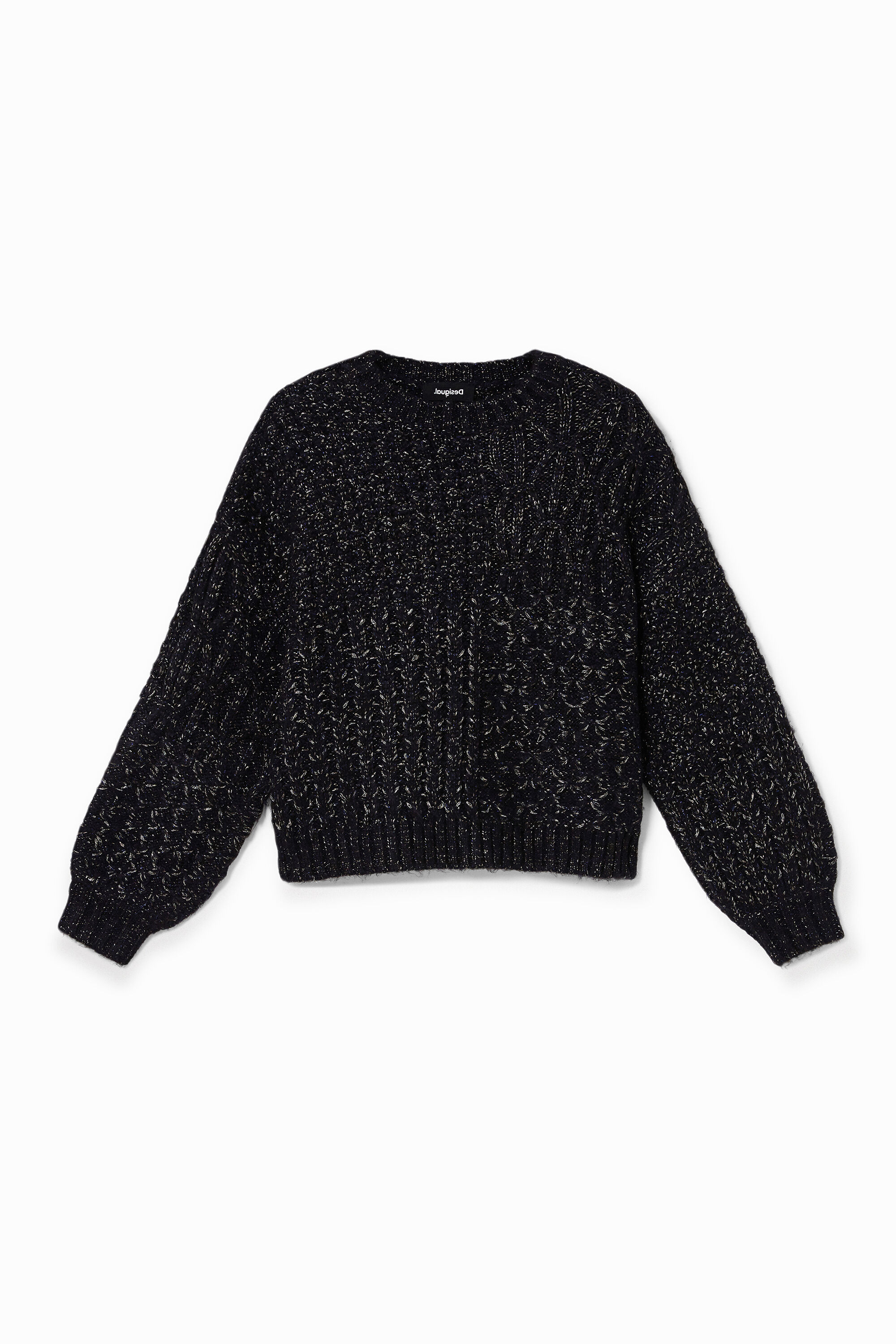 Chunky knit jumper braided - BLACK - L